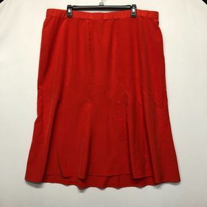 Catherines Black Label Women Skirt Plus Size 3X Flare Midi Red B242 -14